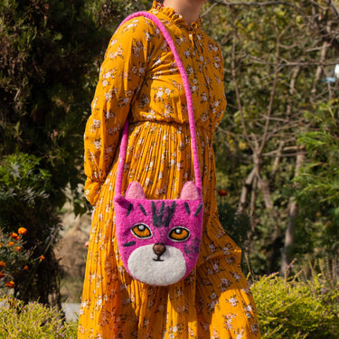 Cat Face Felt Bag